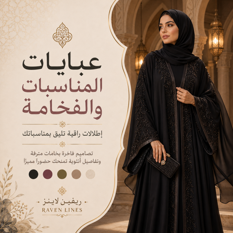 مجموعة عبايات المناسبات من متجر ريفين لاينز