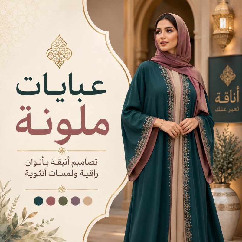 مجموعة عبايات ملونة من متجر ريفين لاينز